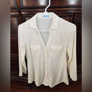 J McLaughlin ivory blouse